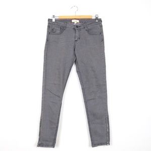 Forever 21 Low-Rise Grey Denim Zip Hem Skinny Jeans Size 28